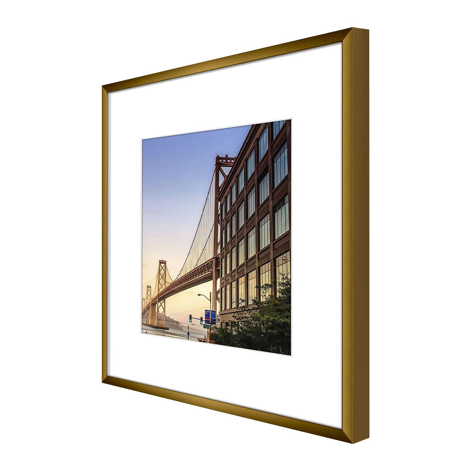 Frametory, 6x8 Aluminum Picture Frame - 6 x 8 Black Frame with Removable Mat for 5 x 7 Photo - 6 by 8 Durable Metal Frame with Real Glass - Sawtooth Hanger for Easy Wall Display - 1 Pack