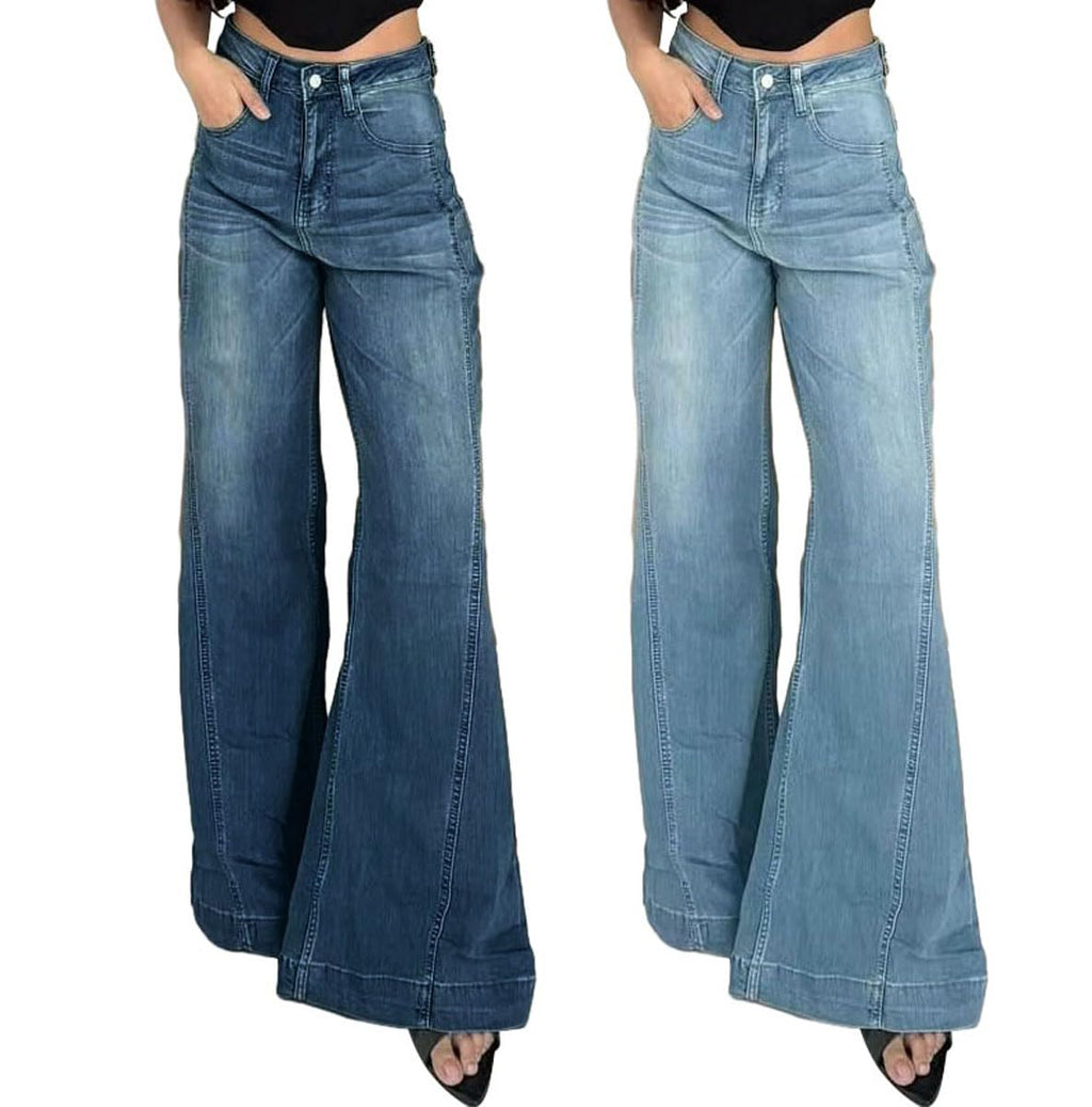Bell Bottom Jeans for Women Ripped High Waisted Classic Flared Denim Pants