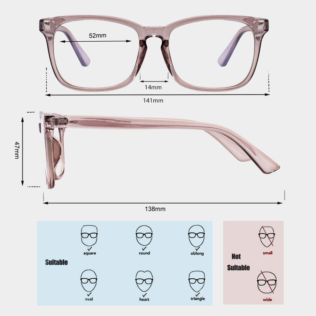 MAXJULI Blue Light Blocking Glasses,Computer Reading/Gaming/TV/Phones Glasses for Women Men(Transparent)