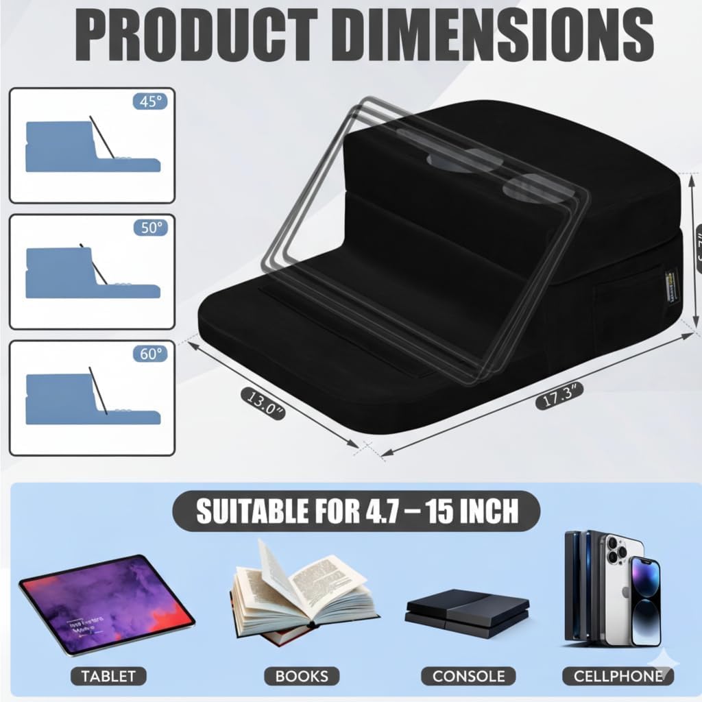 TabCouchCaddy - Couch Cup Holder Tray Pillow - Bed, Couch Caddy, Sofa, RV & Car - Holds Drinks, Snacks, Remotes, Phones, Kindle, Tablet | Bed Cup Holder (Beige)