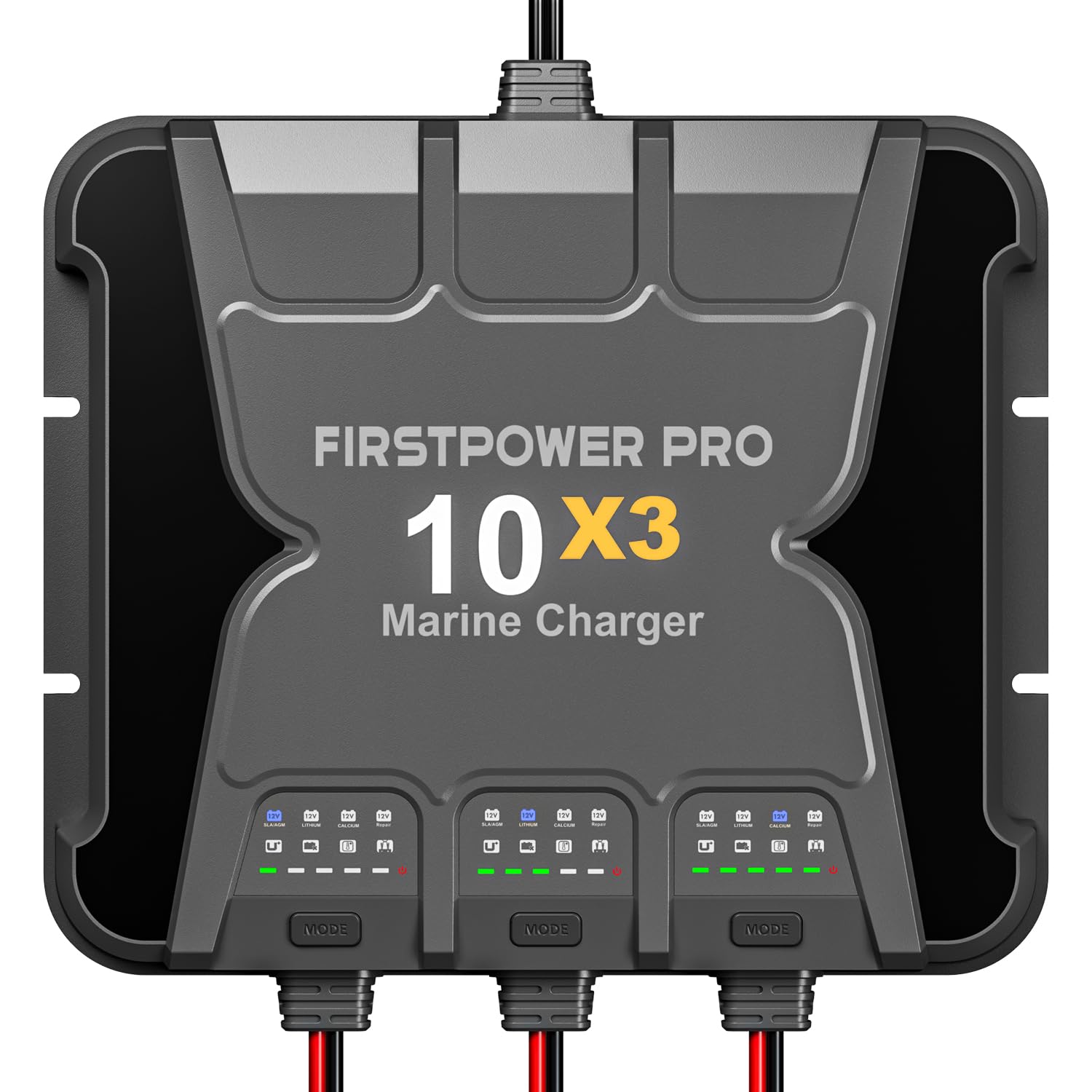 Marine Battery Charger 5X1: 1-Bank, 5A Onboard Battery Charger - 5A Per Bank, 12V Waterproof Boat Batter Charger for SLA/AGM, Lithium, Calcium - Charged 24/7