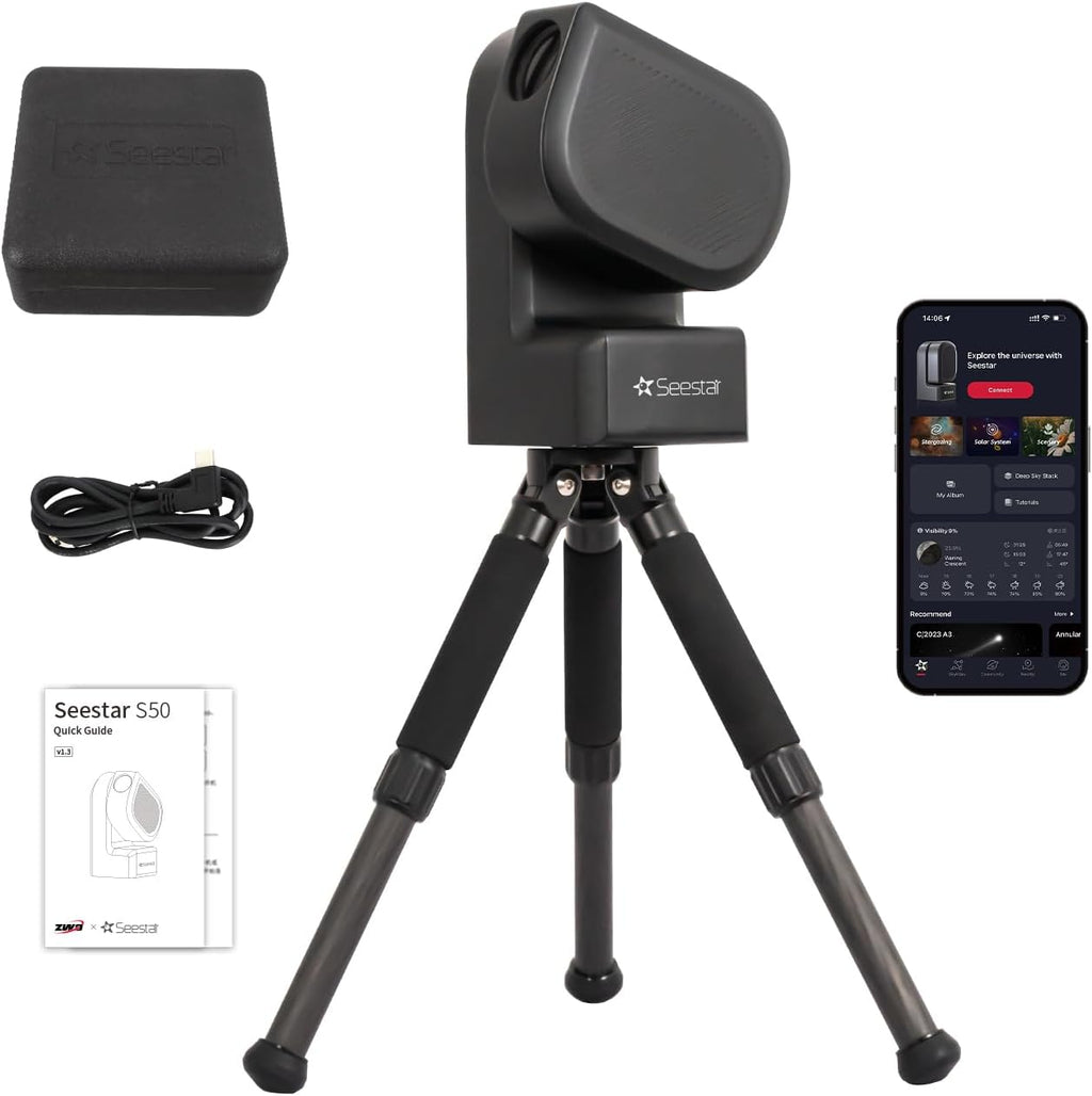 ZWO Seestar S50 Smart Digital Telescope All-in-One Autofocus Portable for Beginners and Experienced Users-Open Box Like-New Condition Telescope