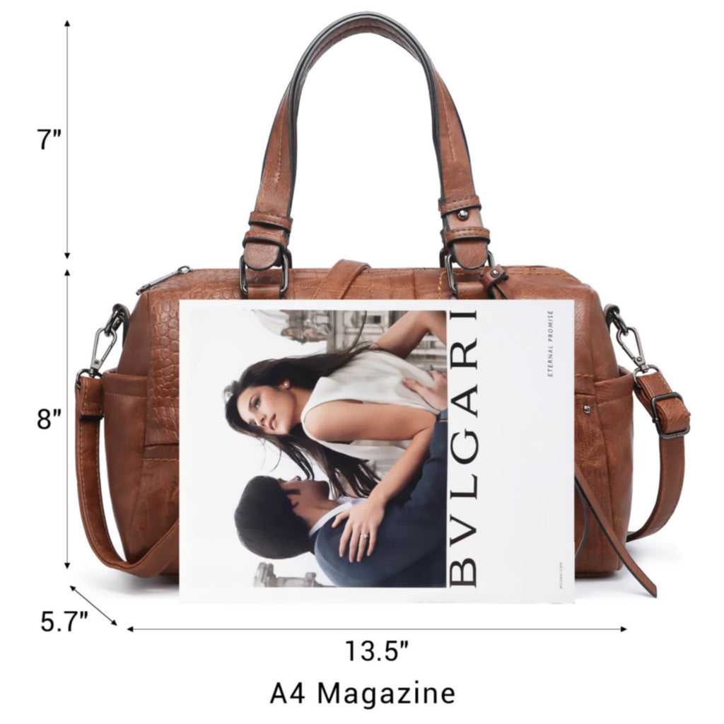 Dasein Women Soft Vegan Leather Barrel Bags Large Hobo Top Handle Work Totes Satchel Handbags Shoulder Purse