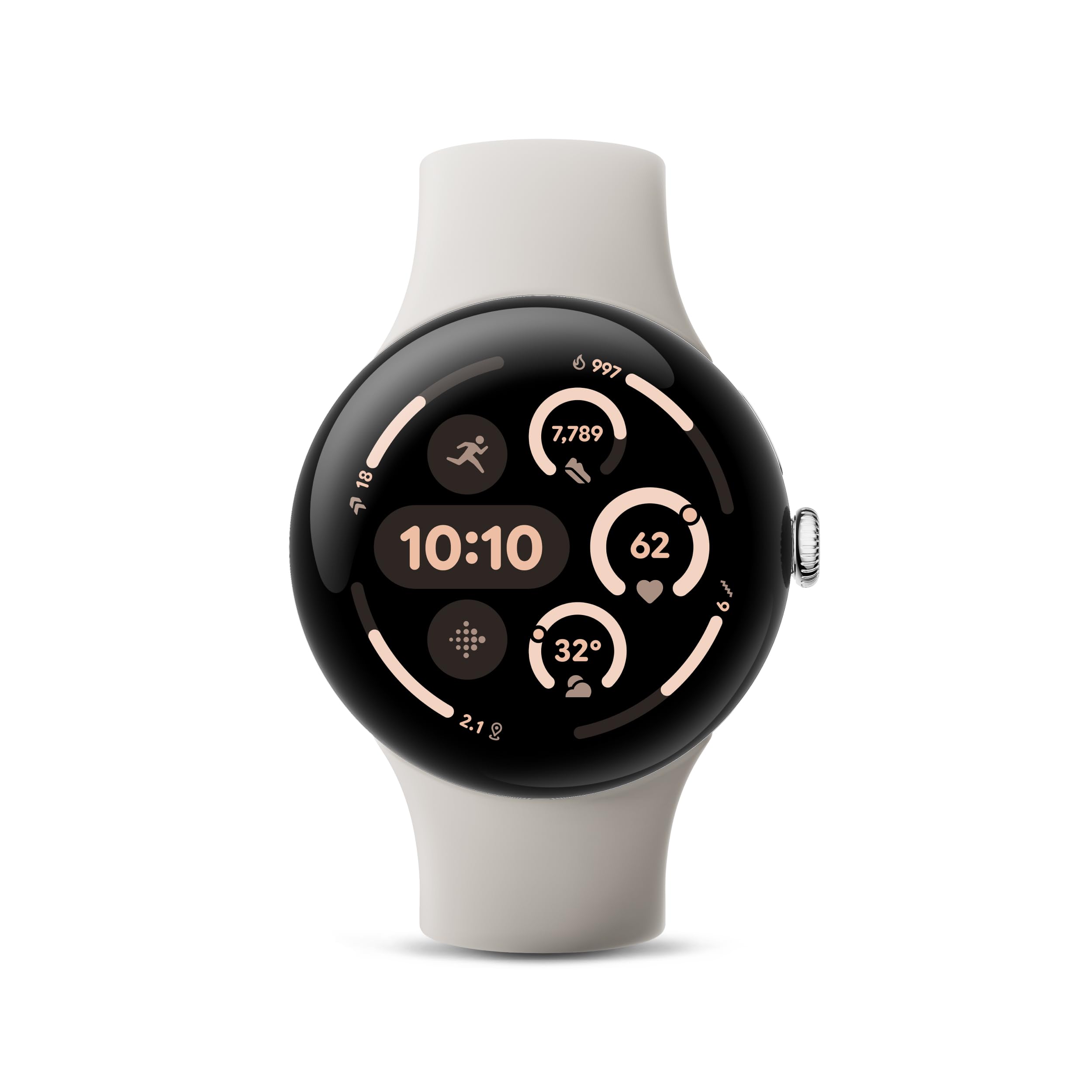 Google Pixel Watch 3 (41mm) 2024 Model - Android Smartwatch, Heart Rate Tracking, Fitbit Advanced Running, Fitness Insights, 24-Hour Battery - Champagne Gold Aluminum Case - Hazel Band - LTE