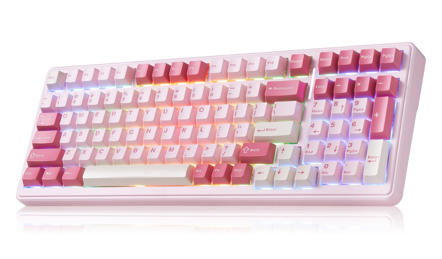 Aula F99 Mechanical Gaming Keyboard, Wireless Creamy Keyboard Hot Swappable Custom Keyboards Rechargeable, Tri-Mode BT5.0/2.4GHz/USB-C, Pre-lubed Linear Switches, RGB Backlit, Gasket Structure