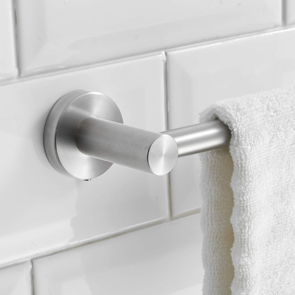 BESy Adjustable 15 to 26 Inch Single Bath Towel Bar for Bathroom SUS304 Stainless Steel Towel Holder, Wall Mount with Screws Hand Towel Bar Rod Hotel Style, Brushed Gold