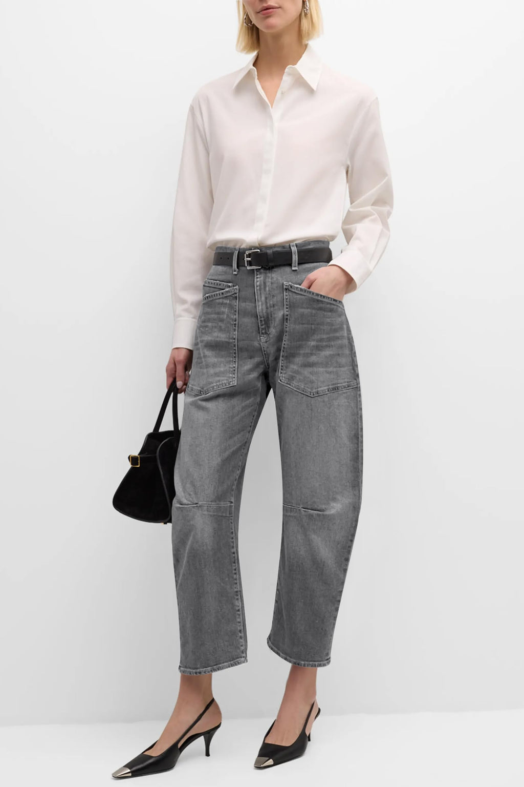 PLNOTME Womens Barrel Jeans High Waisted Baggy Boyfriend Wide Leg Denim Pants with Pockets