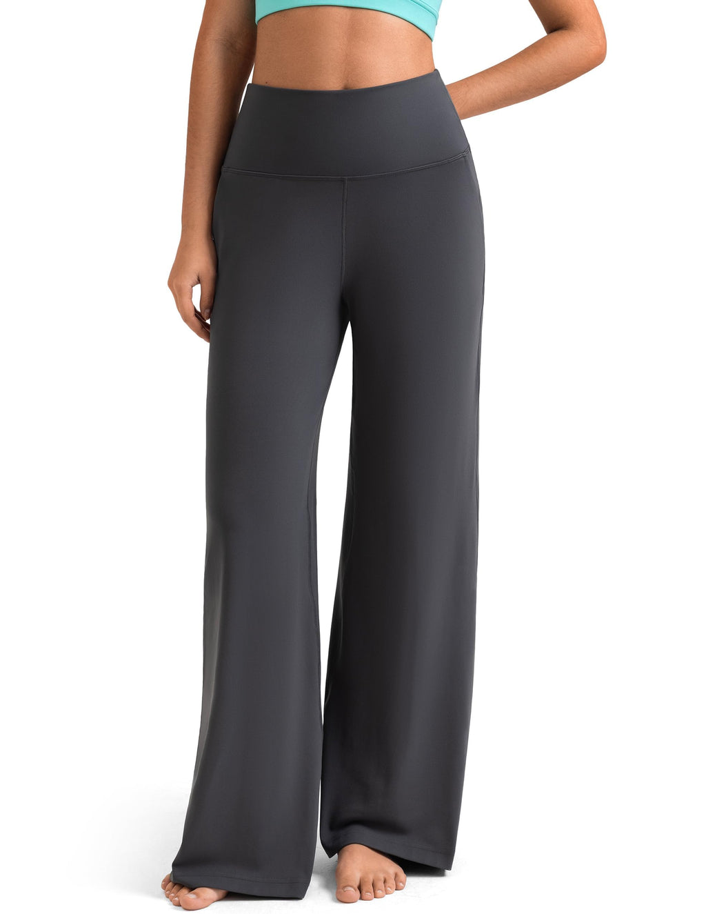 Colorfulkoala Dreamlux Women's High-Waisted Wide Leg Yoga Pants - Ultra Soft Casual Lounging Leggings 27.5/29.5/32.5" Inseam
