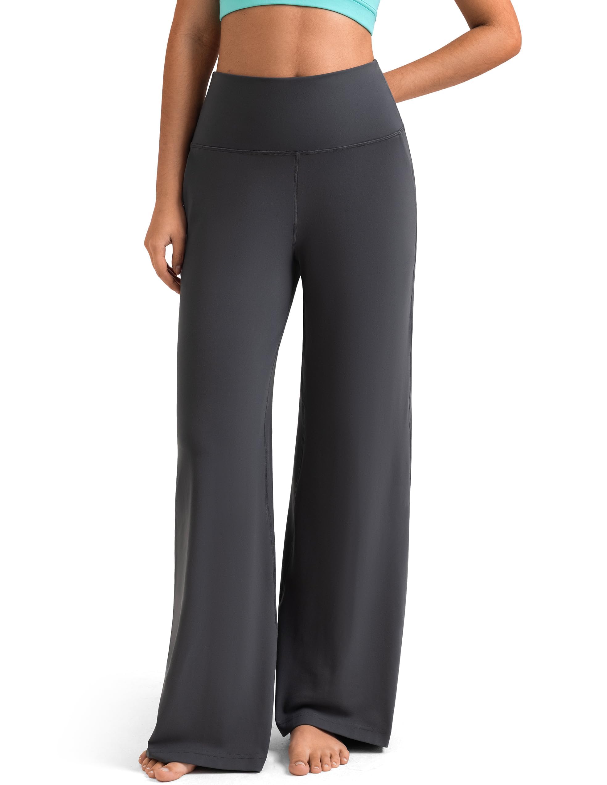 Colorfulkoala Dreamlux Women's High-Waisted Wide Leg Yoga Pants - Ultra Soft Casual Lounging Leggings 27.5/29.5/32.5" Inseam