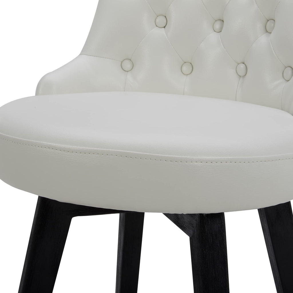 Watson & Whitely Counter Height Bar Stools, Performance Fabric Upholstered Modern Swivel Barstool with Back, Solid Wood Legs, 26" H Seat, Flint Grey
