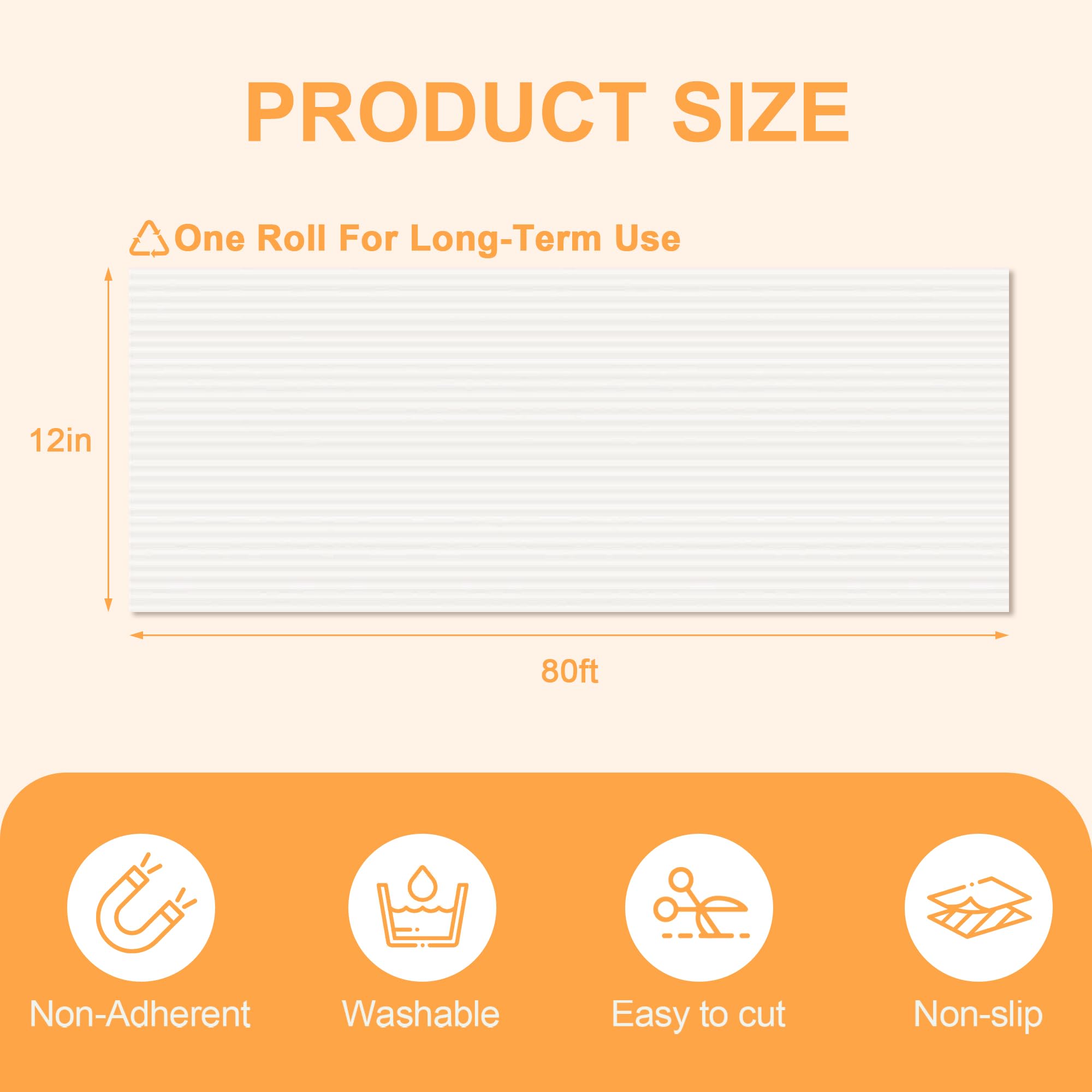 FEXIA Shelf Liner for Kitchen Cabinets Drawer Non Adhesive Non-Slip Liner 12 Inches x 20 FT Waterproof & Oil-Proof Durable Material Fridge Liner for Shelves