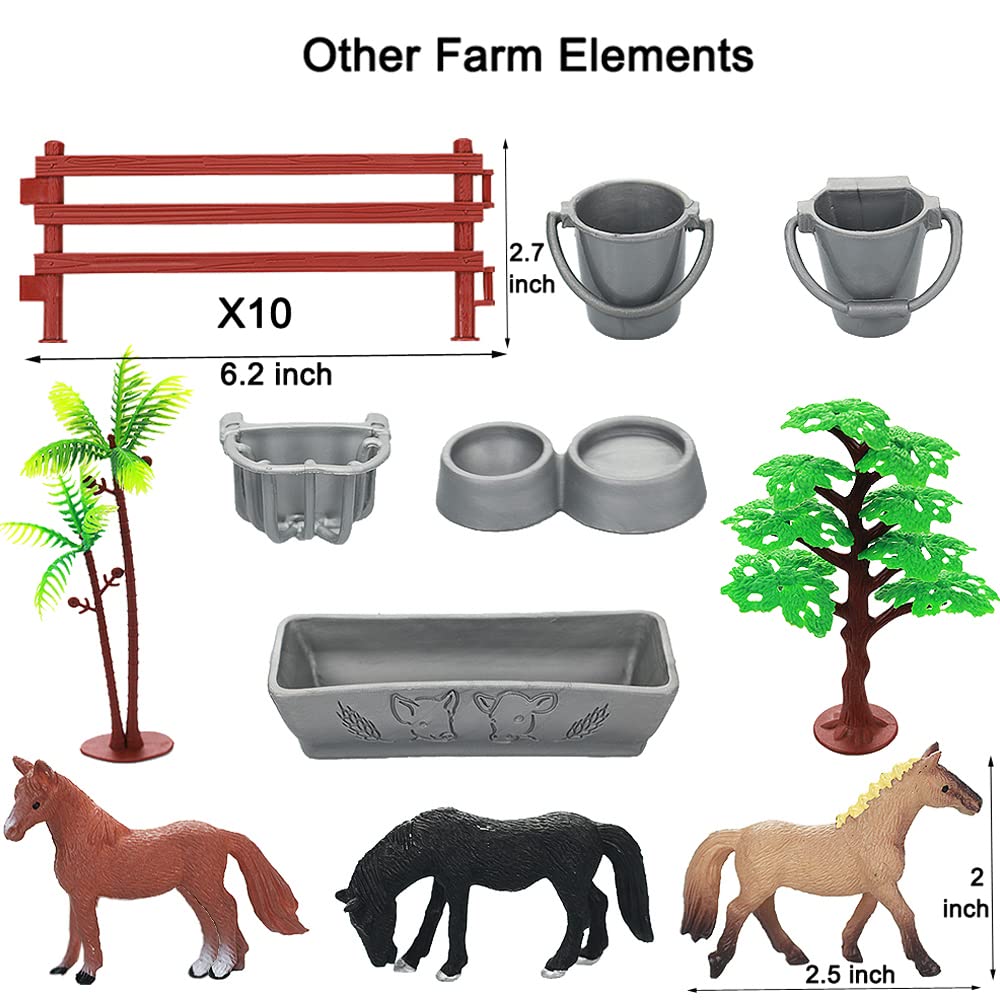 15 Pcs Mini Figures Toys Realistic Farm Animal Figurines, Plastic Learning Educational Playset Animal Themed Party Supplies Cake Topper Ornaments for Easter Egg Birthday Christmas