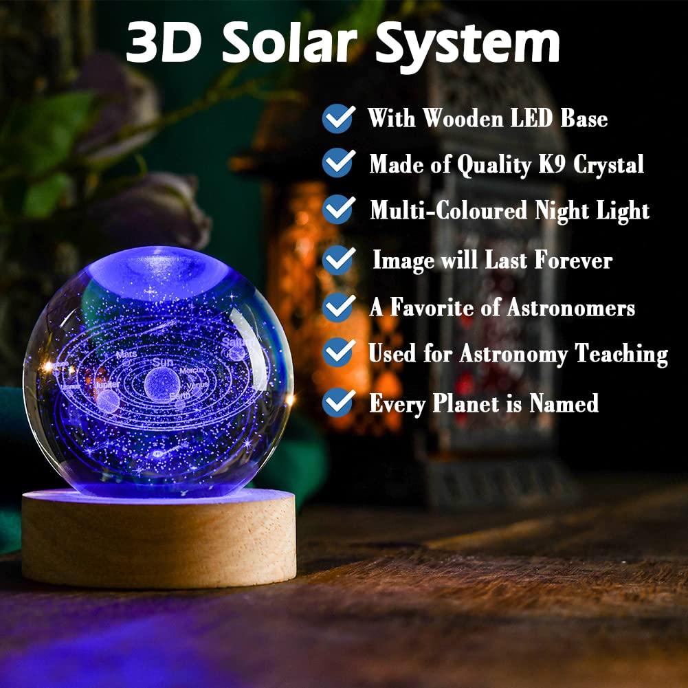 IFOLAINA Butterfly Crystal Ball Gifts Ideas for Girlfriend Wife Mom Couple Her Bithday Mothers Day 3D Butterfly on Sunflower Night Light Decorative Globes Room Decor