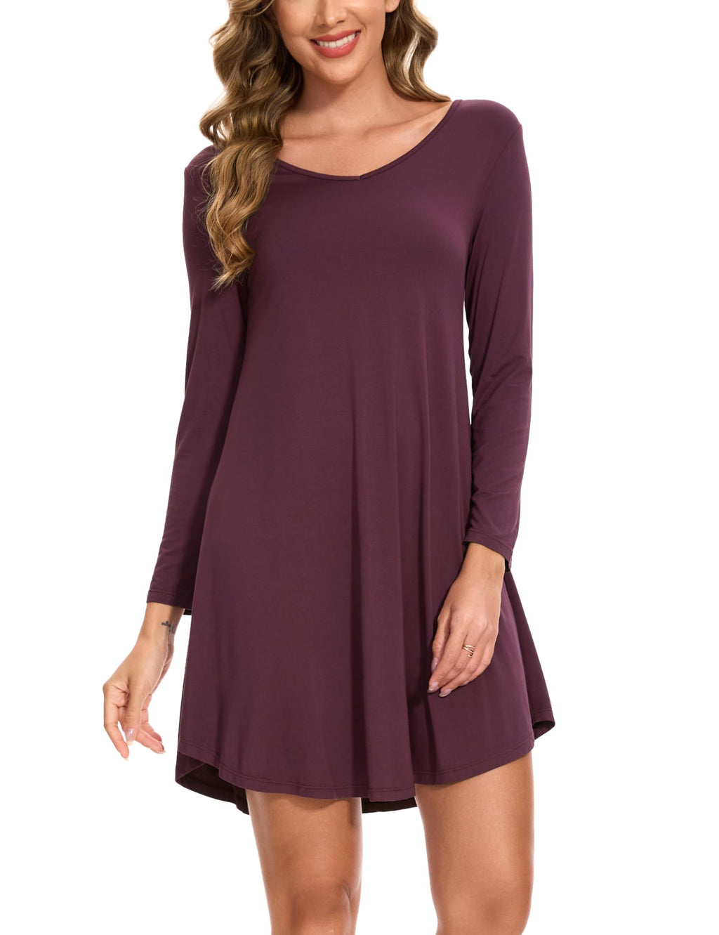 GYS Womens Bamboo Viscose Nightgown Super Soft Lightweight Night Shirts for Sleeping