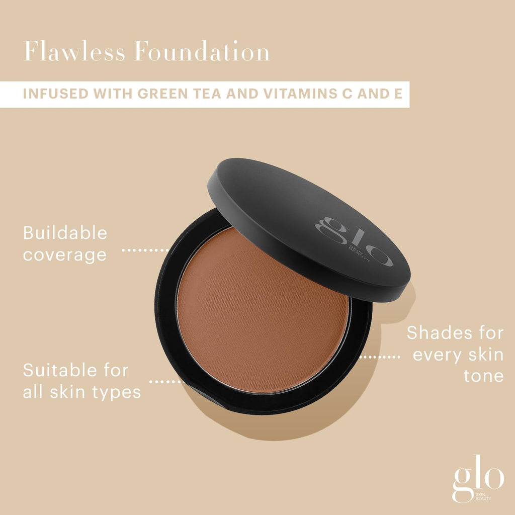 Glo Skin Beauty Pressed Base Powder Foundation, Beige – Buildable Sheer to Full Coverage, Long Wear Face Powder Compact, Pressed Powder Makeup for Smooth, Semi-Matte Finish