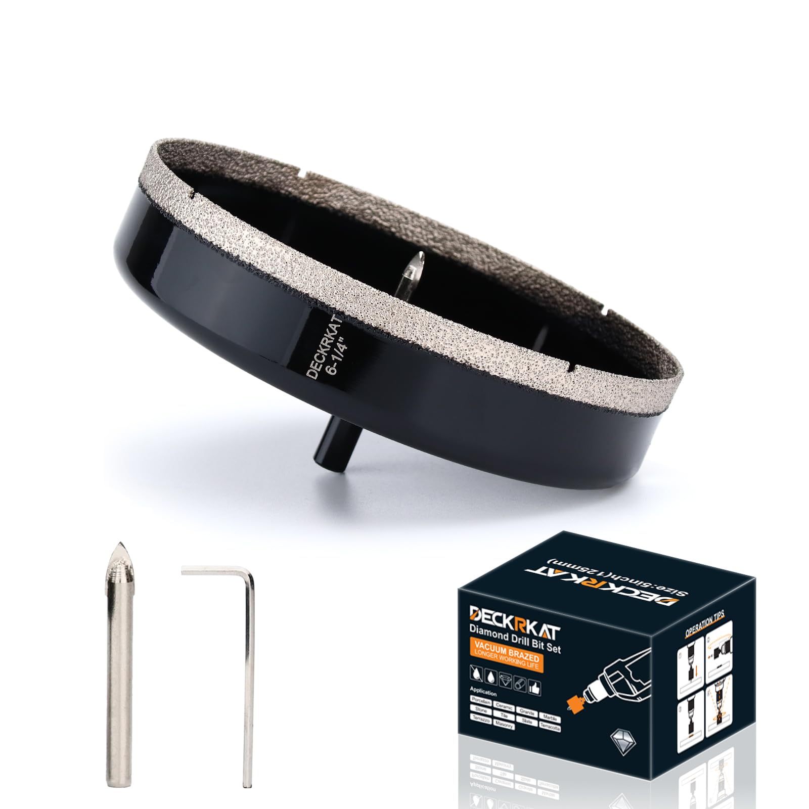 1 Inch Diamond Hole-Saw Bits with Pilot Drill Bit - 2pc 1" Diamond Tipped Tile Hole Saws with Guiding Bit Accurate Drilling for Porcelain Tile Ceramic Pottery Granite Stone Glass Bottles 25mm