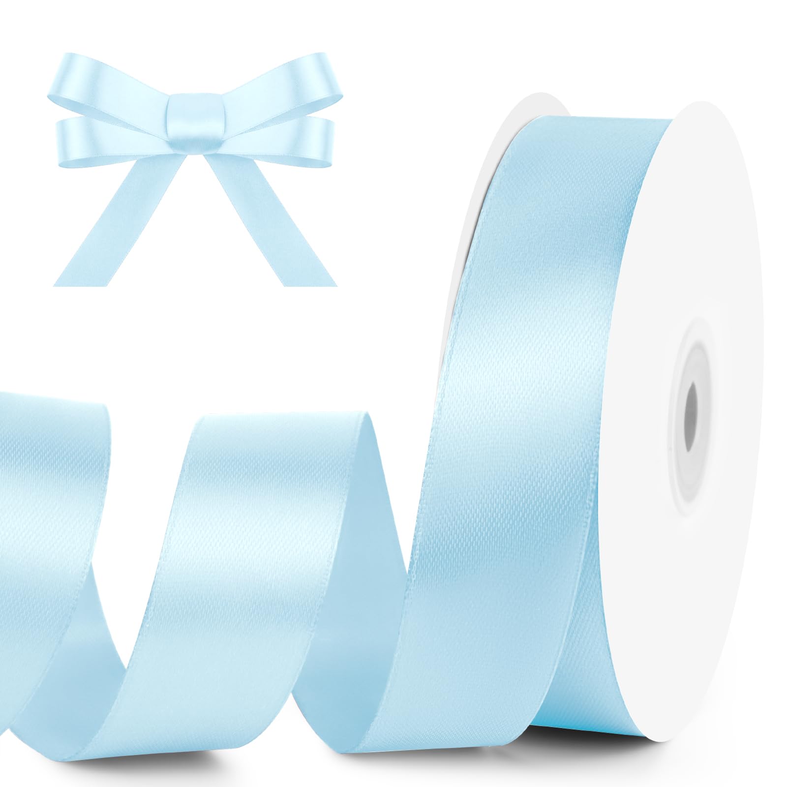 1" Wide x 100 Yards Single Face Polyester Satin Ribbon, Satin Ribbon for Crafts, Gift, Hair Bows, Wedding Party Decoration, Bow Making & Other Projects (Apple Green)