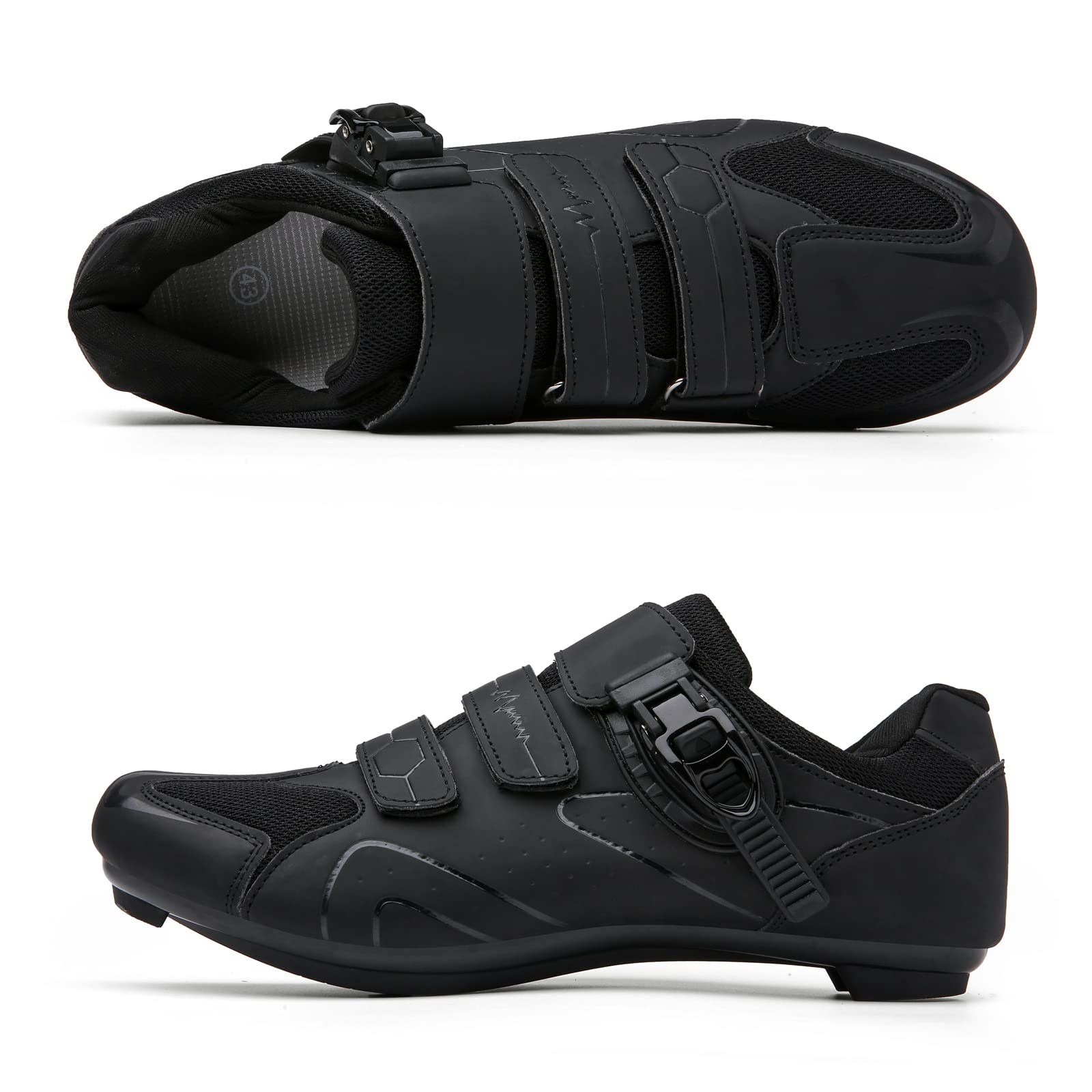 Mens Womens Cycling Shoes Compatible with Peloton Indoor Bicycle Pedals Clip in Road Bike Shoes Pre-Installed with Look Delta Cleats