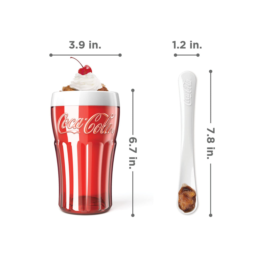 ZOKU Coca-Cola Float & Slushie Maker, Retro Make and Serve Cup with Freezer Core Creates Single-serving Smoothies, Slushies and Milkshakes in Minutes, BPA-free