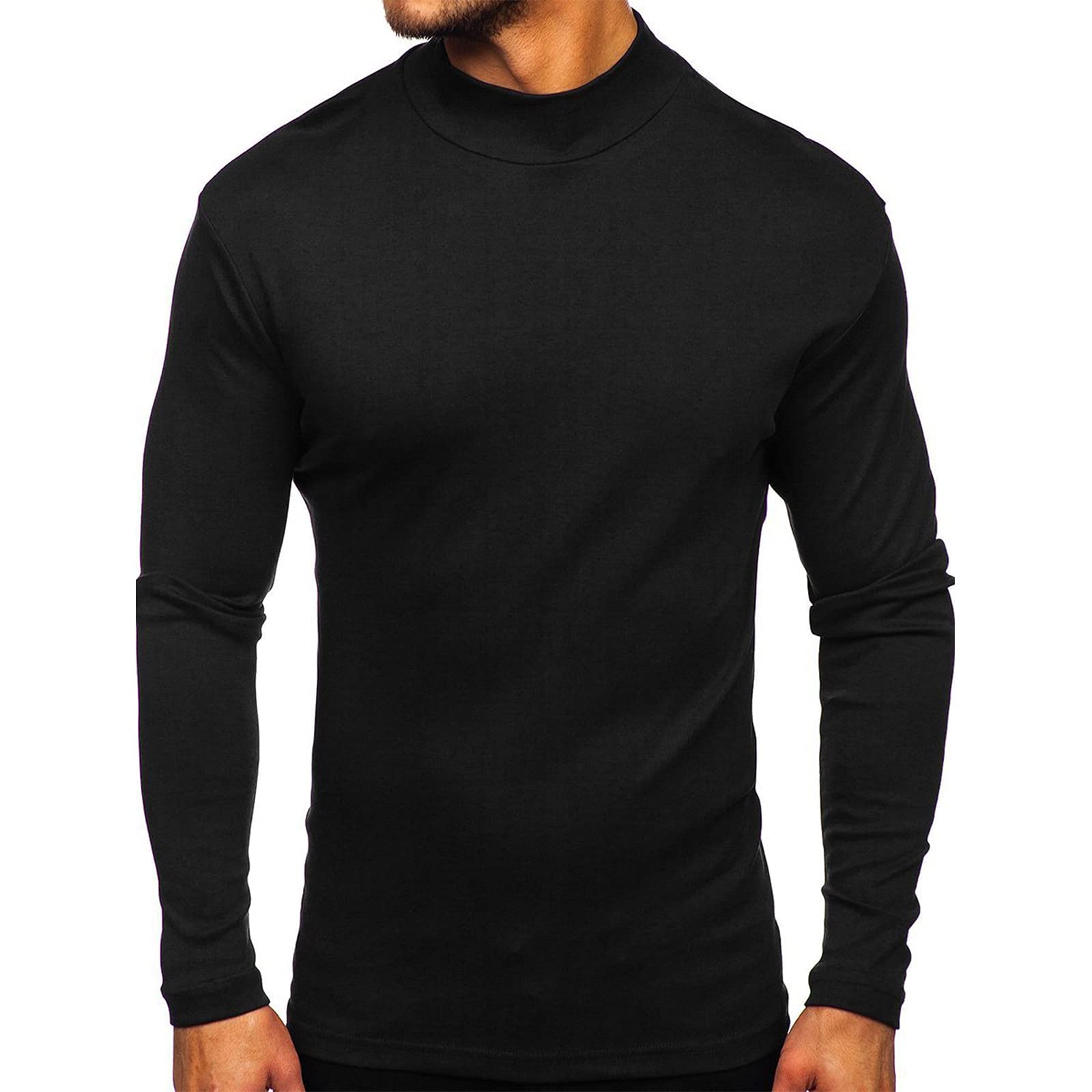 Rela Bota Mens Half Turtleneck Long Sleeve Pullover Basic Designed Undershirt Stretch Slim Fit Sweaters