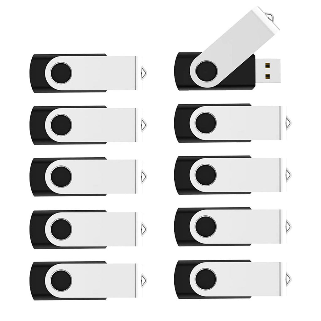KOOTION 10 X 1GB USB Flash Drive 1gb Flash Drive Swivel Thumb Drive Memory Stick Keychain Design Blue