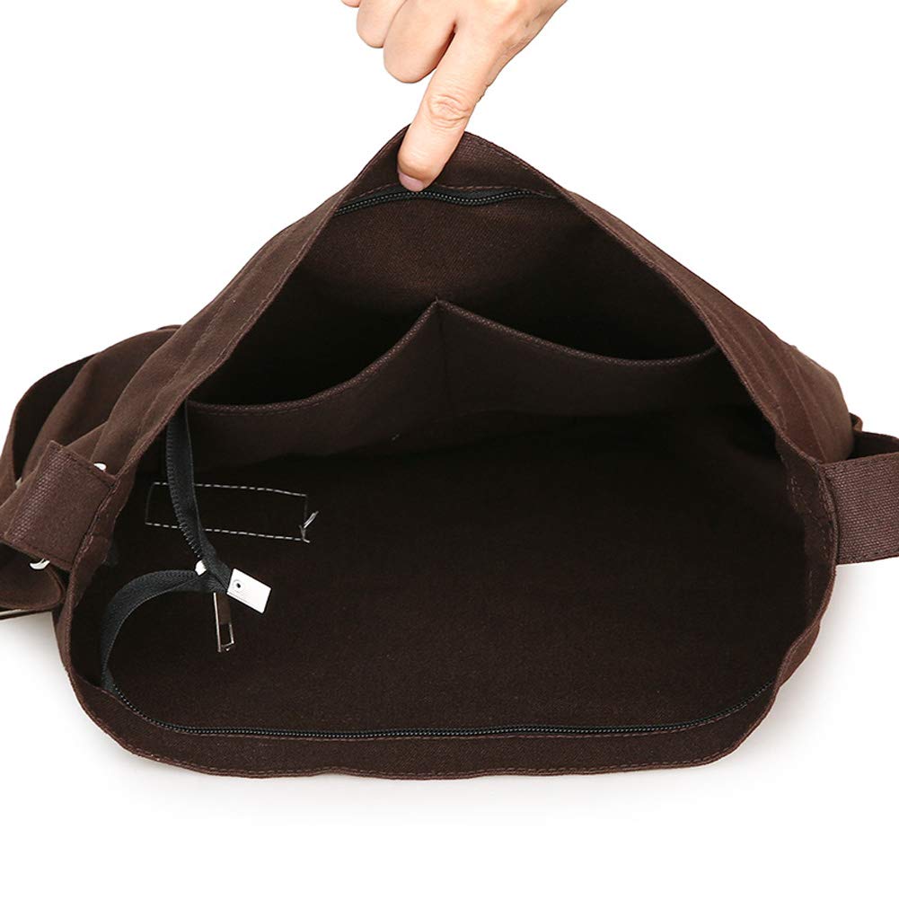 Covelin Women's Retro Large Size Canvas Shoulder Bag Hobo Crossbody Handbag Casual Tote
