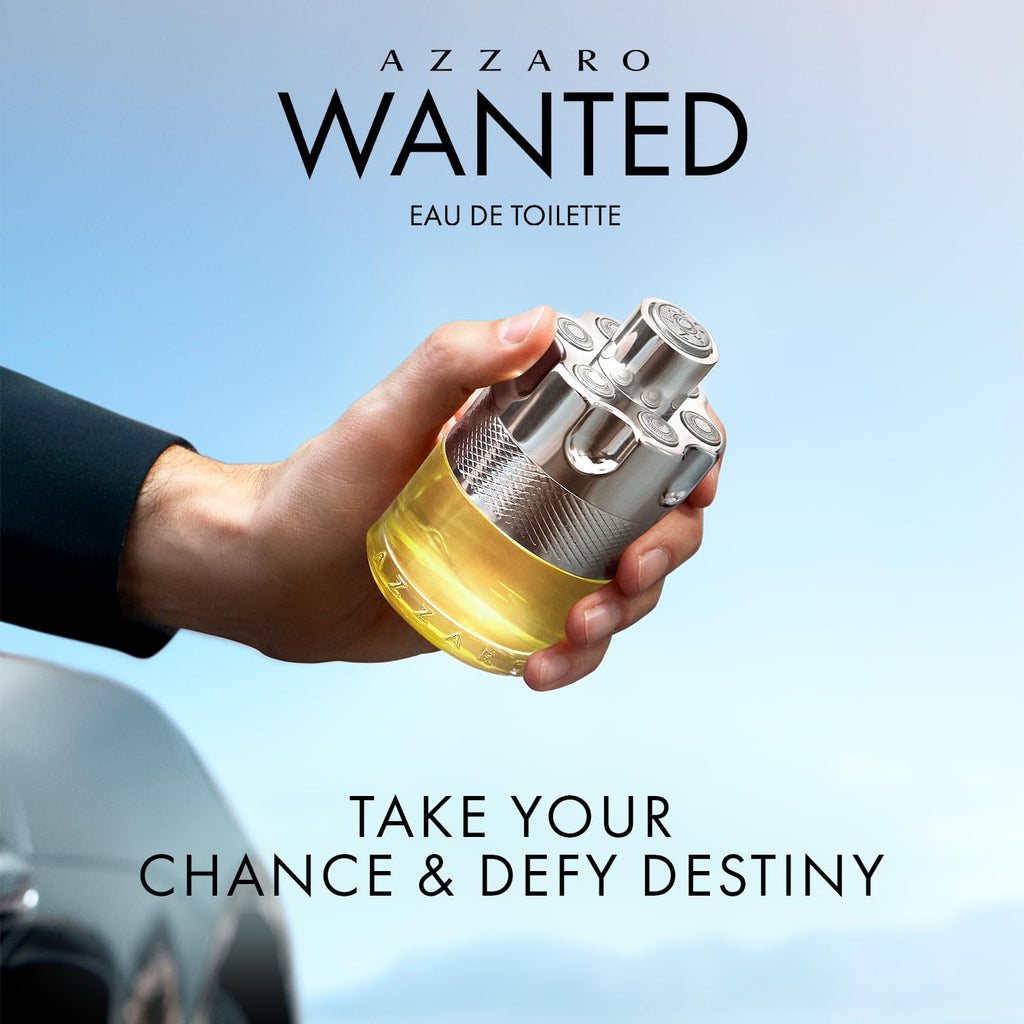 Azzaro Wanted Eau de Toilette - Vibrant & Irresistible Mens Cologne - Woody, Citrus & Spicy Fragrance - Fresh Notes of Cardamom, Lemon, Vetiver - Everyday Wear - Luxury Perfumes for Men