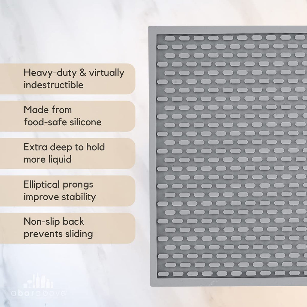 Premium A Bar Above Heavy Duty Bar Mat, Food Safe Silicone Mat, Mats for Bartending and Coffee, Commercial Strength Bartender Accessories, Dish Drying Mats for Kitchen Counter, Barista Accessories