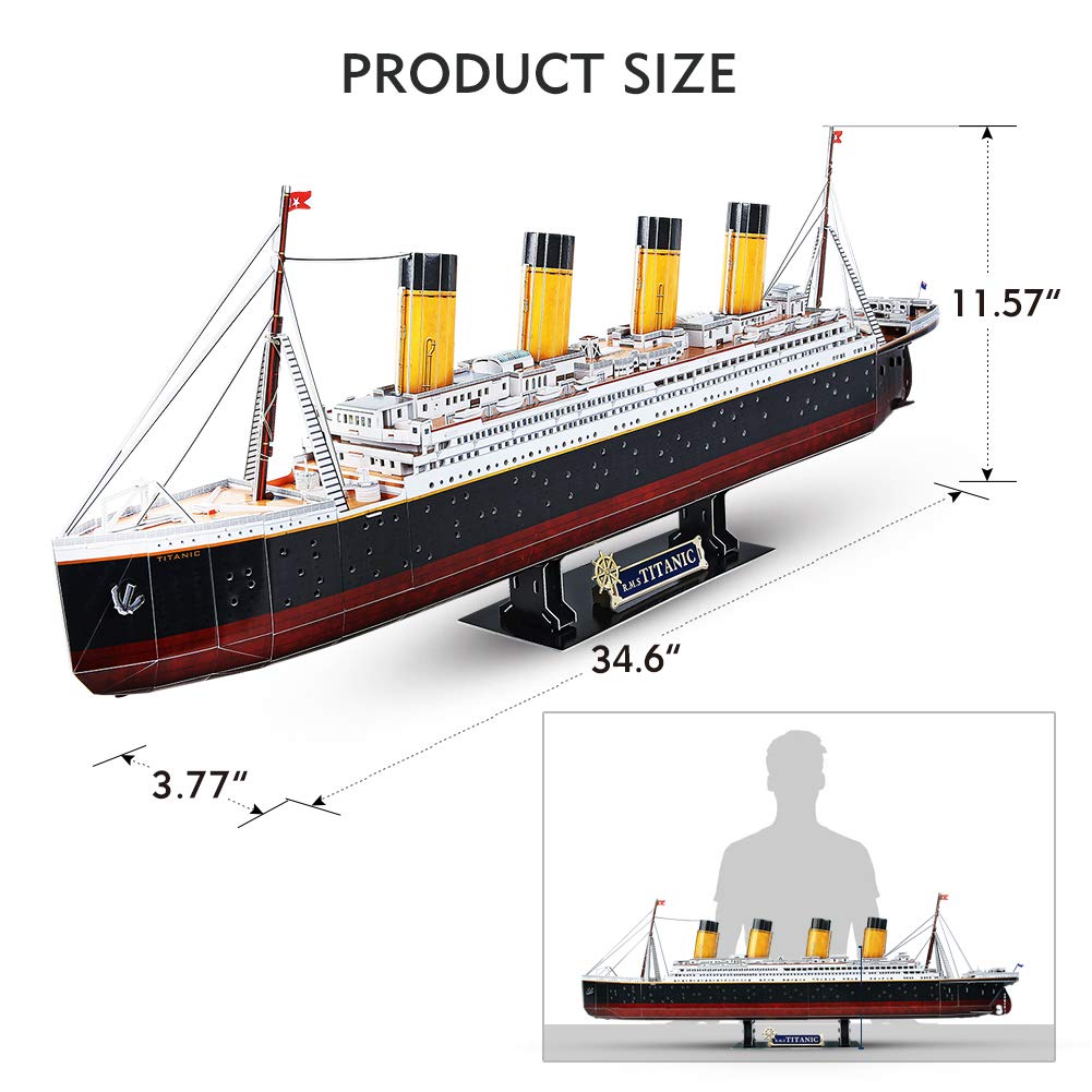 CubicFun 3D Ship Puzzles for USS Constitution Sailing Boat Models for Adults and Teens Toys, 193 Pieces