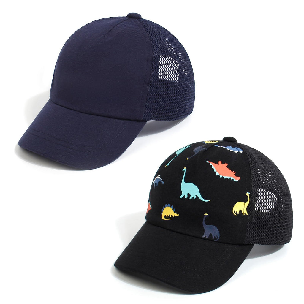 Duoyeree Toddler Baseball Cap Baby Cap Sun hat Print Dinosaur Pattern and Solid Color hat Kids boy Girl Age 0-8t