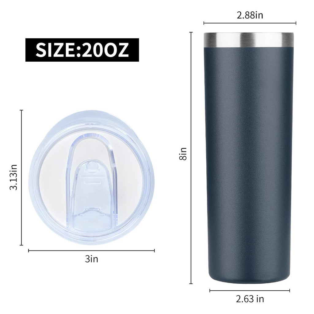 HASLE OUTFITTERS 20 oz Skinny Tumblers Bulk Set, Stainless Steel Insulated Slim Tumblers with Lids, Reusable Double Wall Travel Coffee Mugs, Durable Powder Coated Travel Water Cups(Army Green, 12)