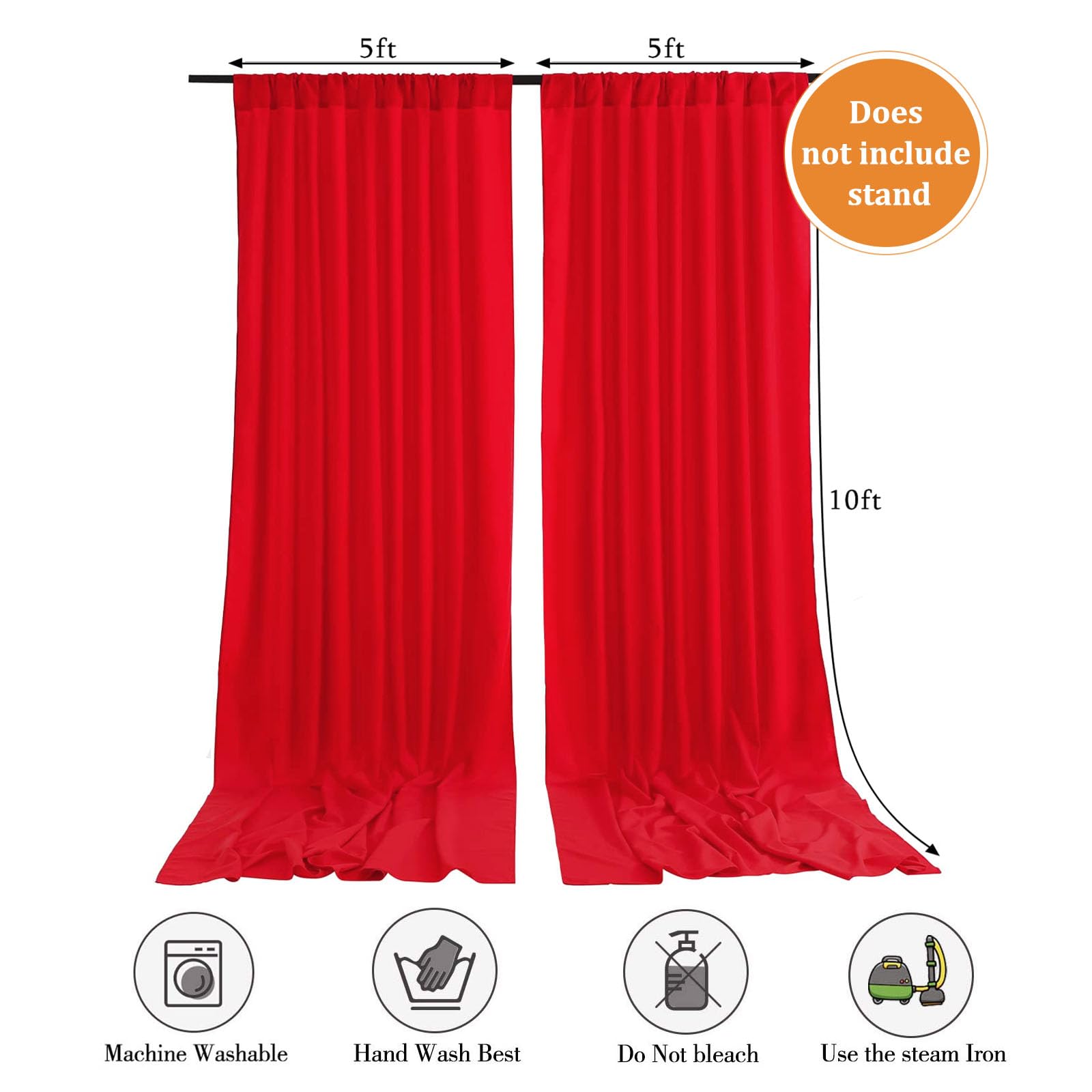 10 x 10 Feet Black A Backdrop Curtain for Partie, Background Curtains for Photoshoot, Birthday, Wedding, Halloween, Thanksgiving, Christmas, New Year Party Decorations 5Ft x 10Ft, 2 Panels