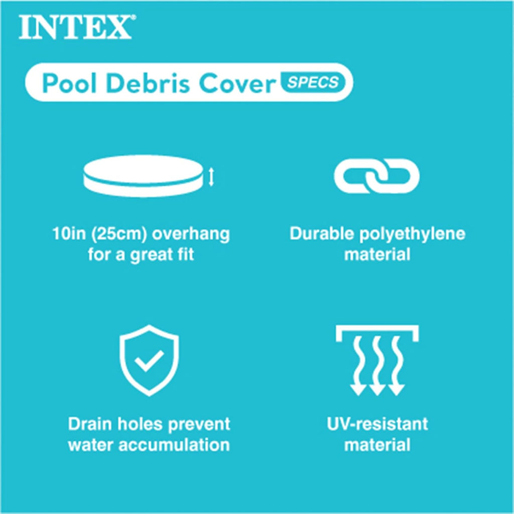 INTEX Metal Frame 10ft x 30in Round Above Ground Outdoor Swimming Pool Set with 330 GPH Filter Pump, Cartridge, and Protective Round Pool Cover