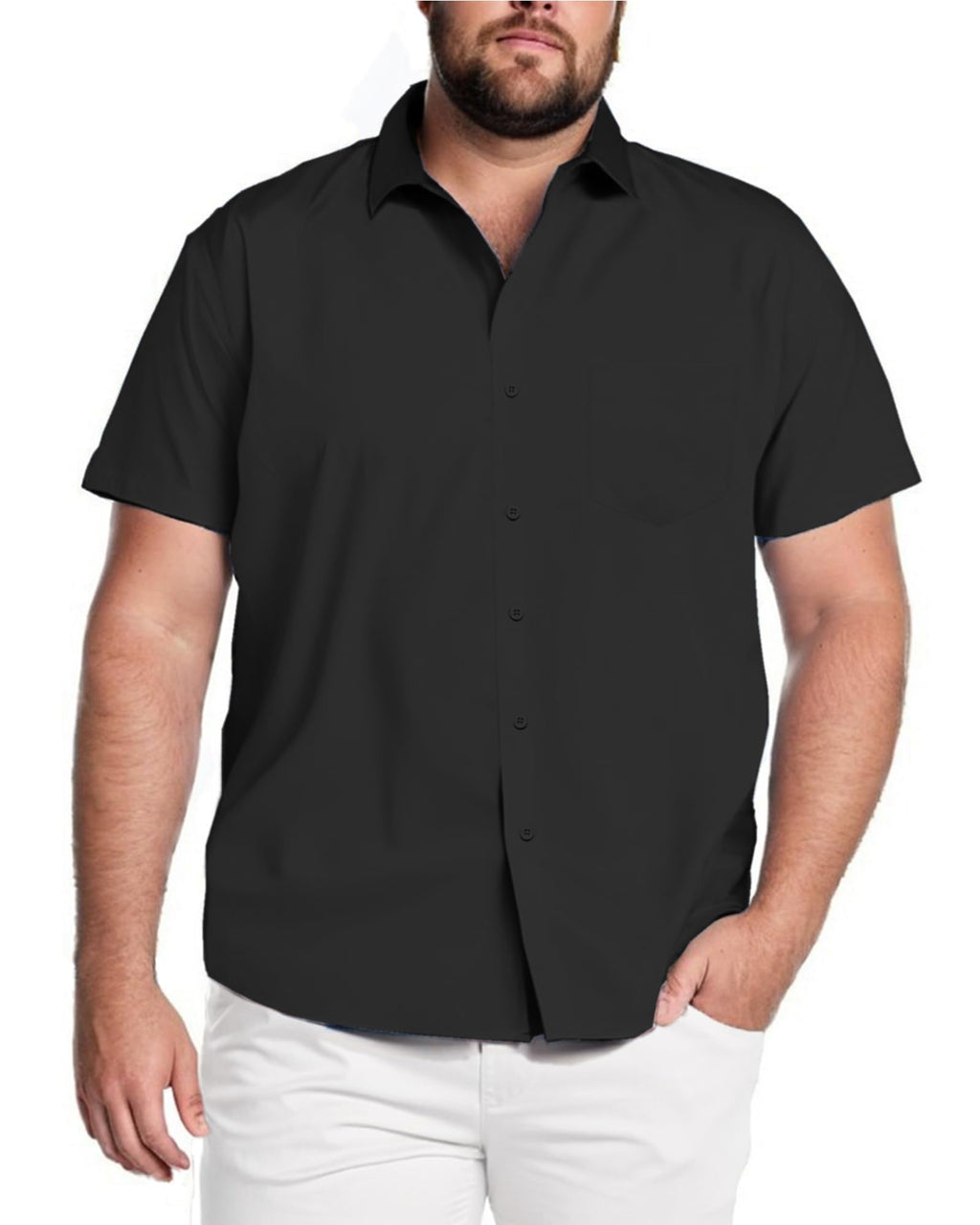 COOFANDY Big & Tall Shirts for Men Short Sleeve Button Down Casual Dress Shirts
