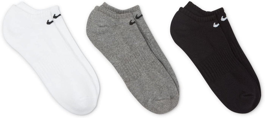 Nike Unisex Adult Everyday Cushioned Training No-Show Socks (3-Pack) | Mens and Womens