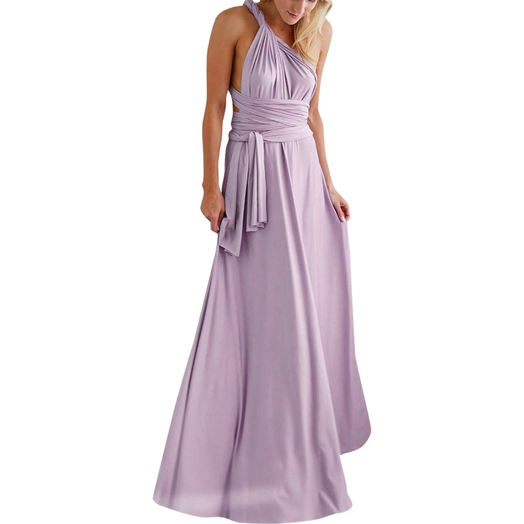 Women Transformer Hi Low Evening Long Prom Dress Halter Convertible Multi Way Spaghetti Strap Wedding Cocktail Maxi Gown