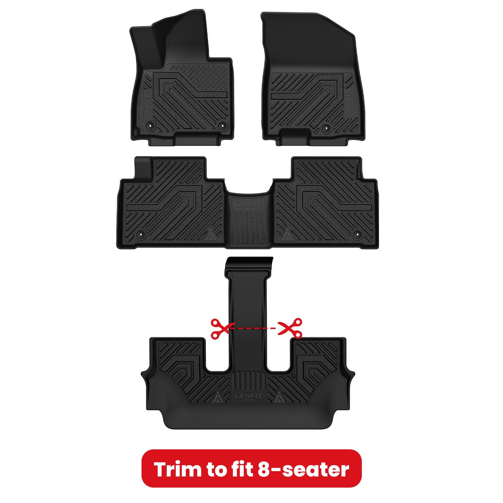 LASFIT Cargo Mat & Backrest Mats for Nissan Armada/Infiniti QX80 2019-2024, All Weather TPE Custom Fit Easy Clean Durable No-Curling Trunk Mat for Armada & QX80, Black