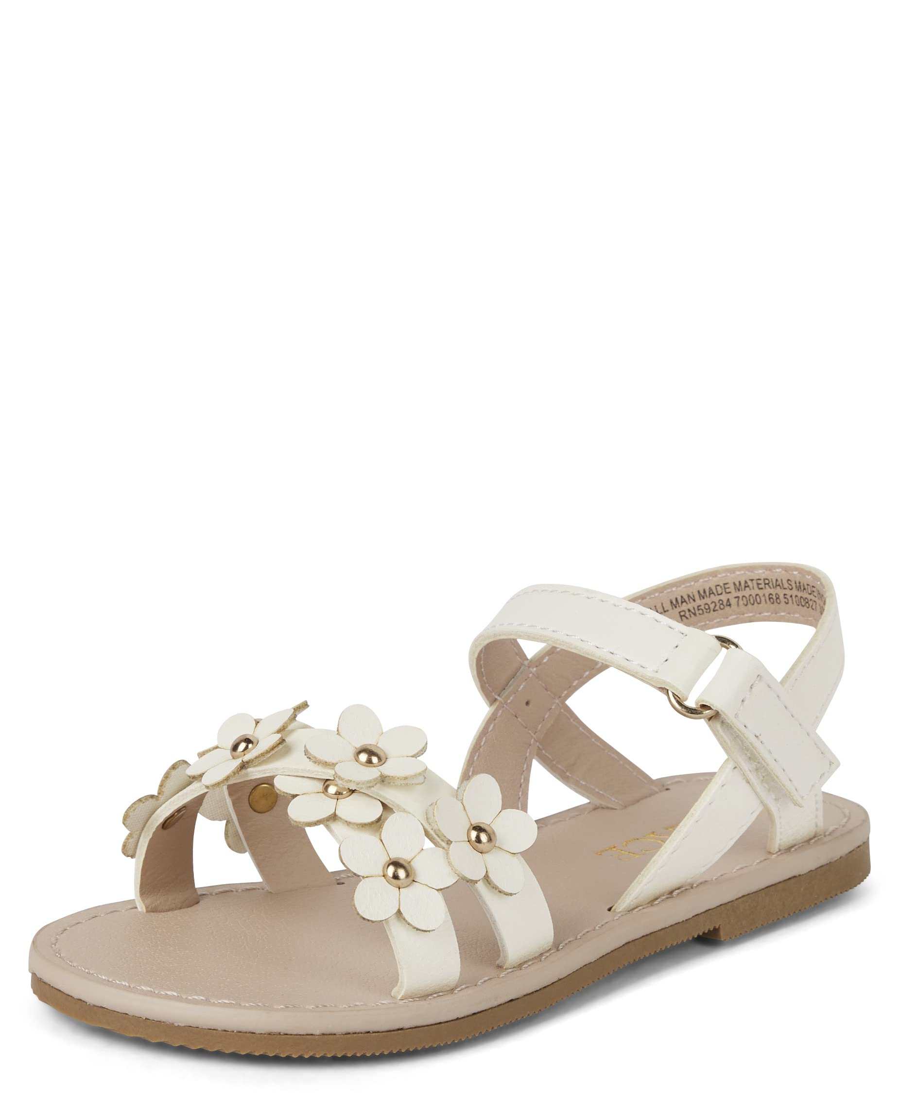 The Children's Place Baby Girls' Baby Girls and Toddler Flat Sandals With Adjustable Ankle Strap