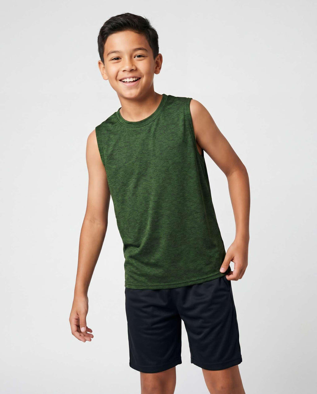 Real Essentials 5 Pack: Boys Dry-Fit Active Athletic Performance Tank Top