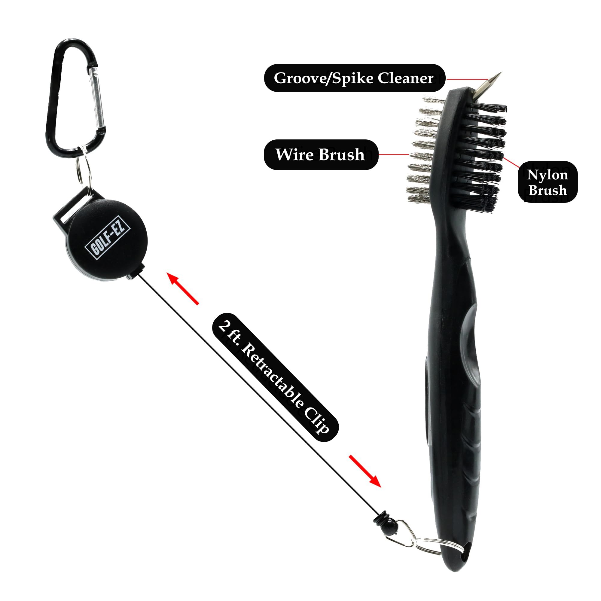 Golf Essentials Kit | Must-Have Accessories – Water Brush, Towel, Club Brush, Ball Marker, Divot Repair Tool, Ball & Tee Holder, Golf Gifts for Men & Women