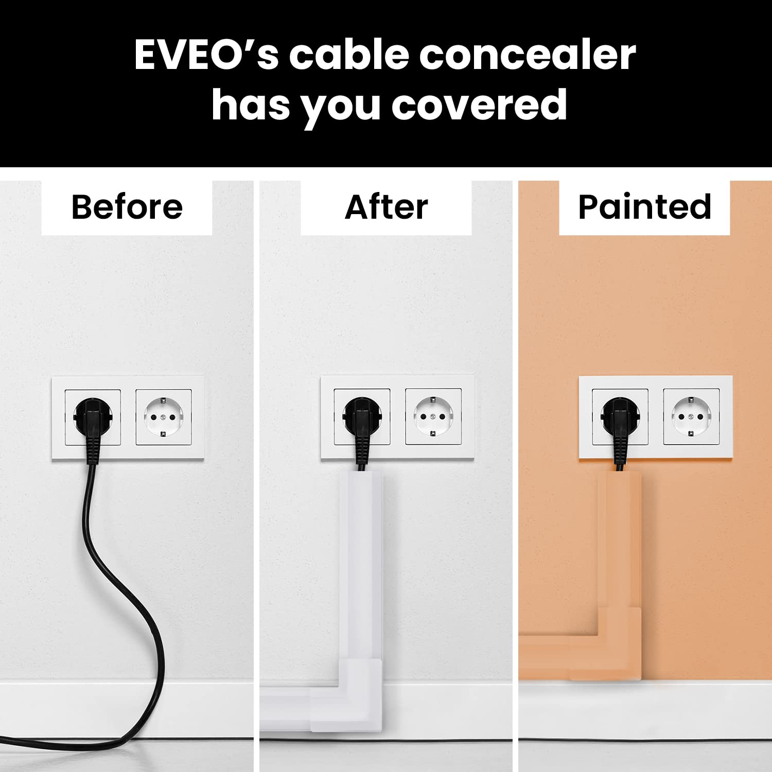 Cord Covers for Wires on Wall - 150in Cable Management Cable Hider - Cord Hiders for TV On Wall - Paintable Cable Concealer - Wire Covers for Cords - 10X (L16 x W0.95 x H0.5) - Medium | Beige