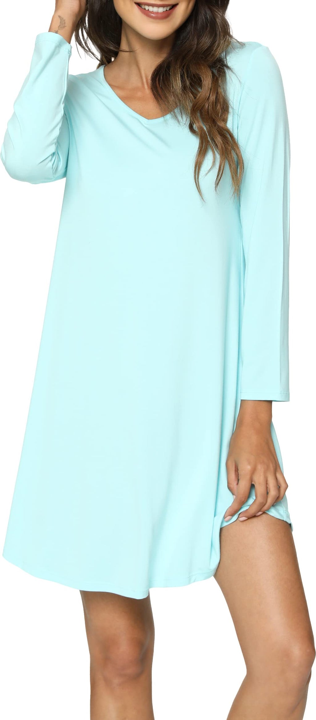 GYS Womens Bamboo Viscose Nightgown Super Soft Lightweight Night Shirts for Sleeping