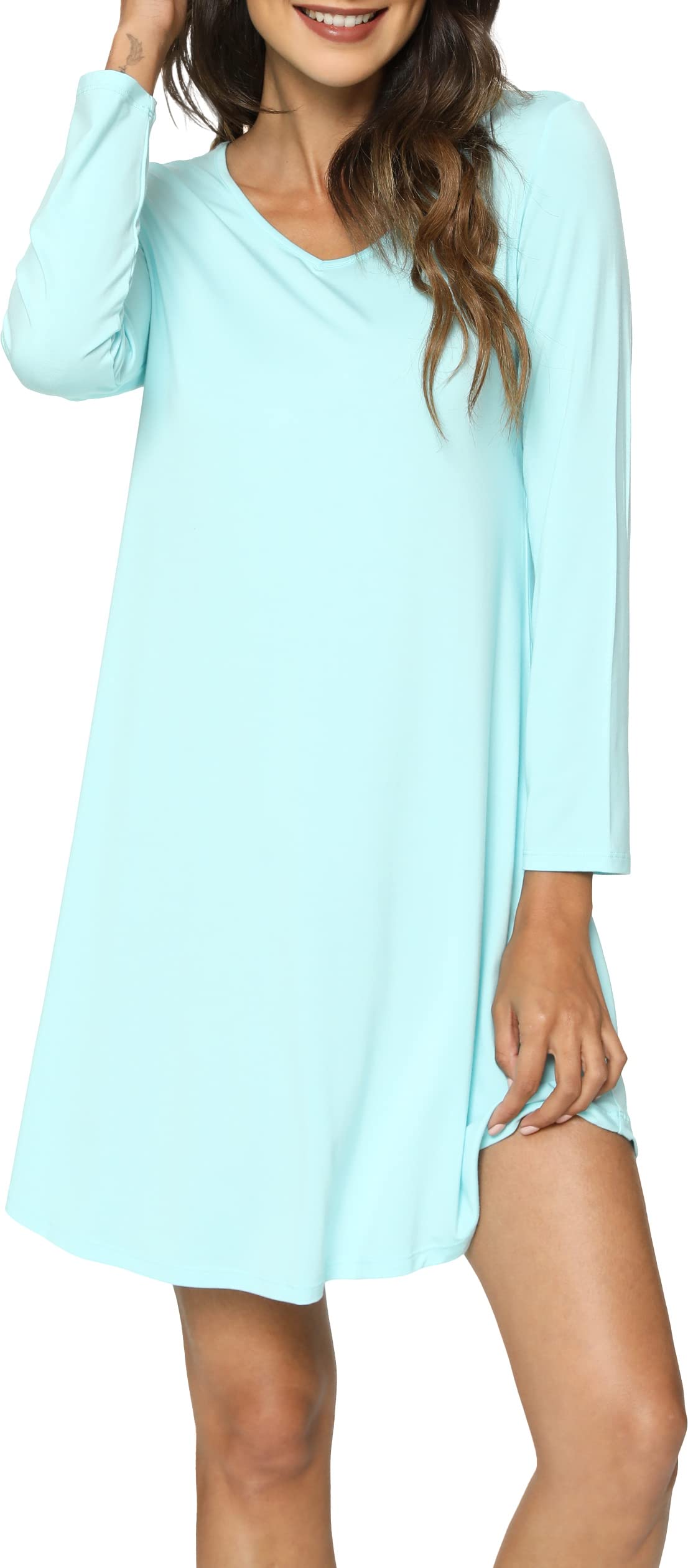 GYS Womens Bamboo Viscose Nightgown Super Soft Lightweight Night Shirts for Sleeping