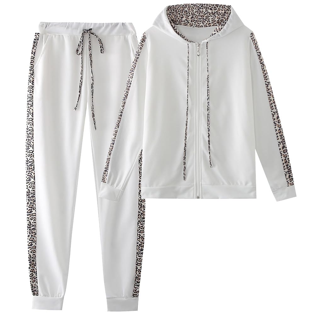 amropi Women's 2 Piece Tracksuit Sweatsuits Sets Hoodie Sweatshirt and Jogging Sweatpants Suit