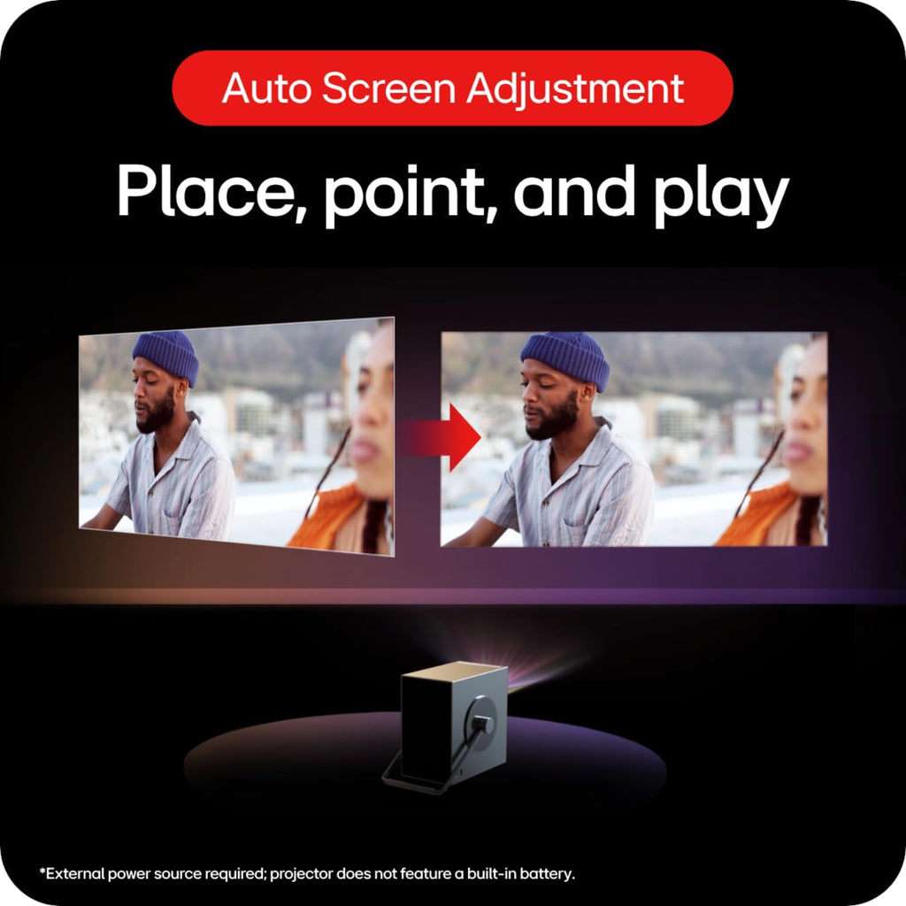 LG CineBeam Q HU710PB 4K Smart Portable Projector with Auto Screen Adjustment, Auto Focus, RGB Laser, Up to 154% DCI-P3