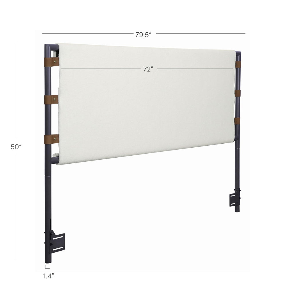 Nathan James Harlow Modern Wall Mount Hanging Headboard, Queen, Brown Faux Leather