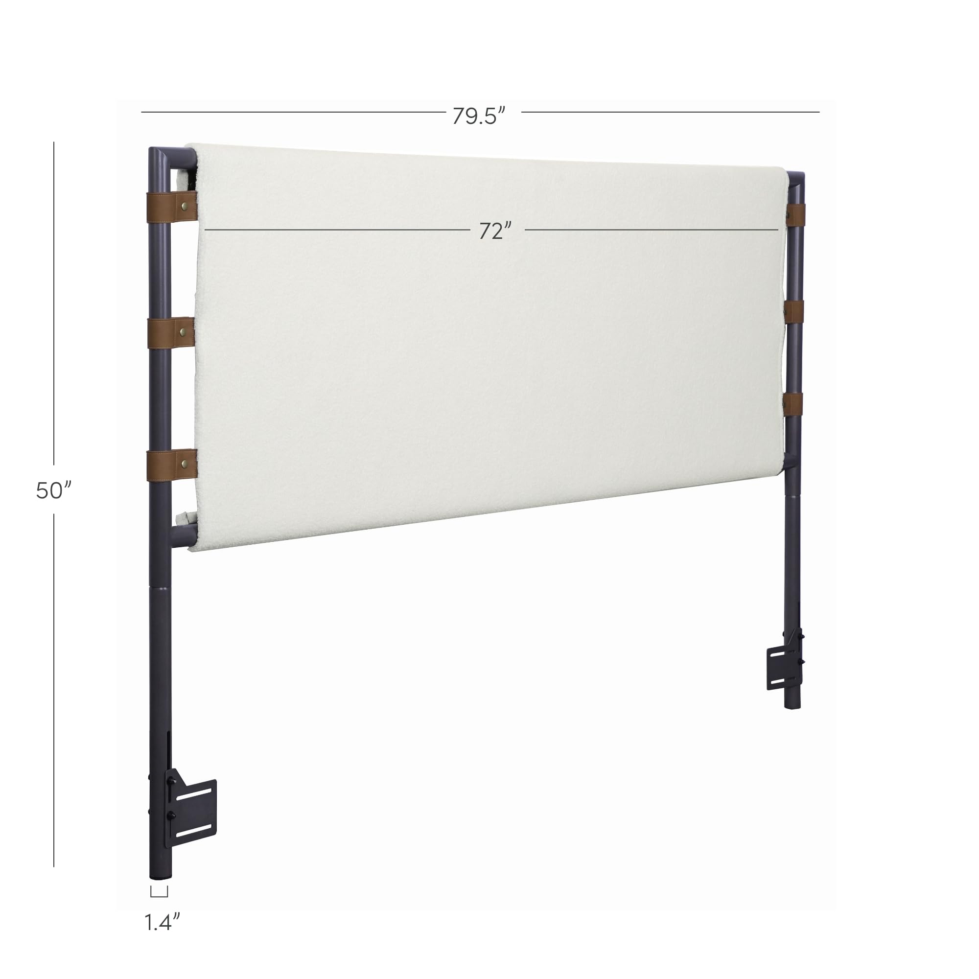 Nathan James Harlow Modern Wall Mount Hanging Headboard, Queen, Brown Faux Leather