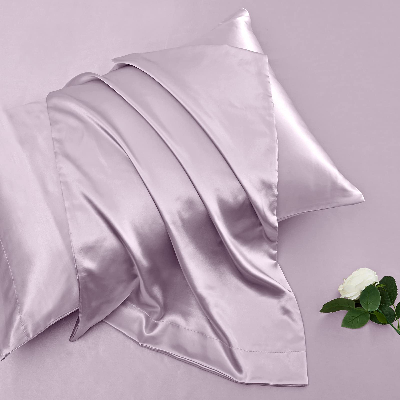 Vonty Extra Deep Pocket Full Sheet Sets - Cooling & Silky Satin Full Size Sheets with 18-24 Inch Deep Pocket, Black Satin Bed Sheets Fit Up to 24" Deep Mattress - 4 Piece Set