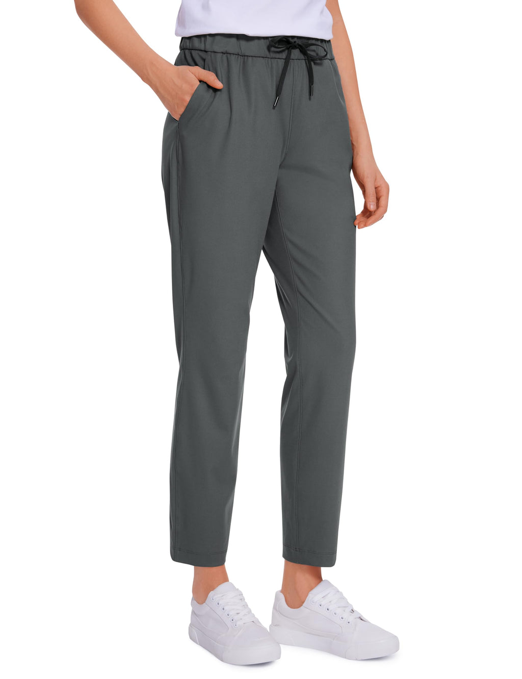 CRZ YOGA 4-Way Stretch Ankle Golf Pants for Women 27" - Casual Dress Work 7/8 Sweatpants with Pockets