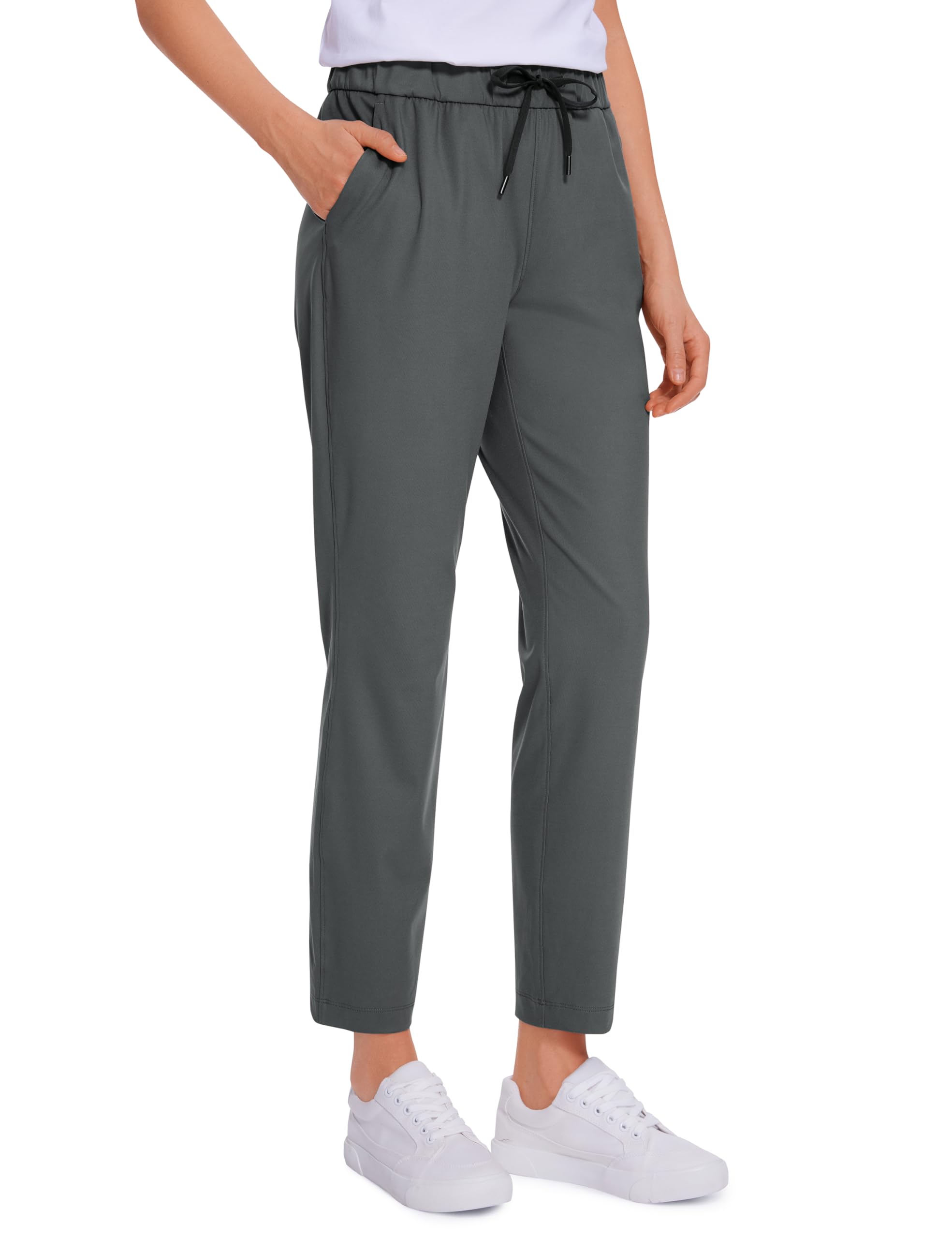 CRZ YOGA 4-Way Stretch Ankle Golf Pants for Women 27" - Casual Dress Work 7/8 Sweatpants with Pockets